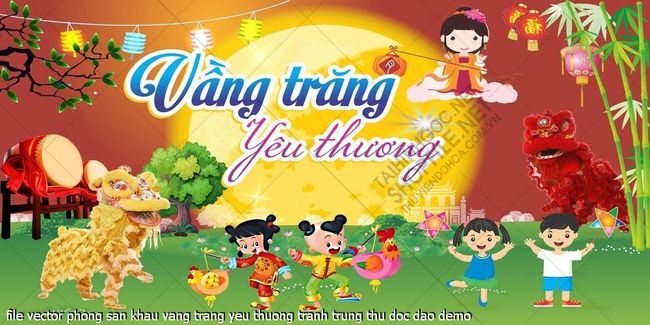 file vector phong san khau vang trang yeu thuong tranh trung thu doc dao 